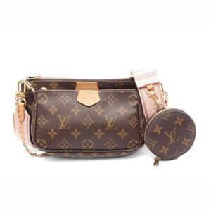 Louis Vuitton Brown Leather Monogram Multi Pochette Clutch Crossbody Bag